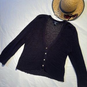 Chaps Navy Blue Long Sleeve Cardigan. Sz L